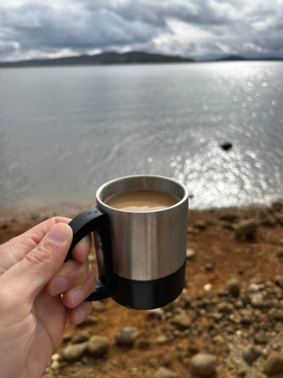 朱鞠内湖で飲むコーヒー